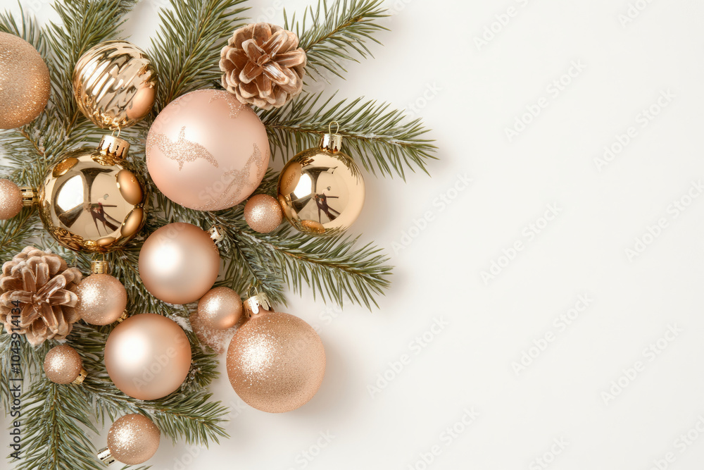 Elegant Christmas ornaments with pinecones and branches Elegant Christmas ornaments with pinecones and branches