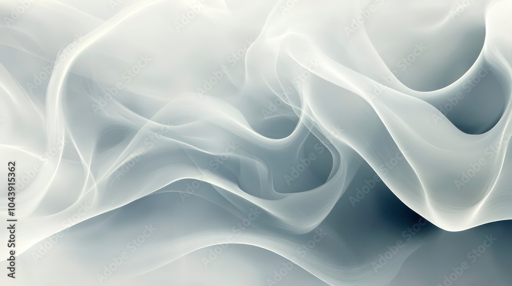 Abstract white and grey flowing smoke-like pattern. Abstract white and grey flowing smoke-like pattern.