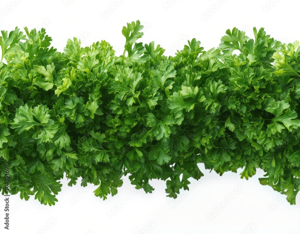 Fresh green parsley tied in a bundle ready for use in cooking or garnishing dishes