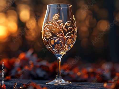 A glass logo design with intricate details photo