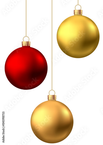 Realistic   Christmas  balls  isolated on white background.