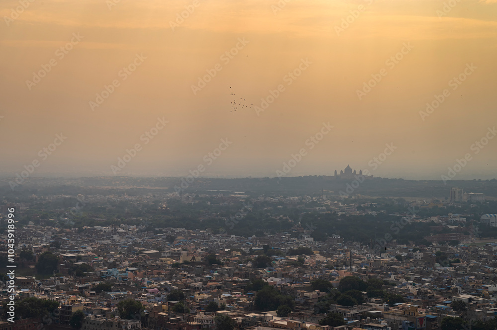 Beautiful top view of Jodhpur city from Mehrangarh fort, Rajasthan, India. Jodhpur is called Blue city since Hindu Brahmis there worship Lord Shiva, whose colour is blue, they painted houses in blue. Beautiful top view of Jodhpur city from Mehrangarh fort, Rajasthan, India. Jodhpur is called Blue city since Hindu Brahmis there worship Lord Shiva, whose colour is blue, they painted houses in blue.