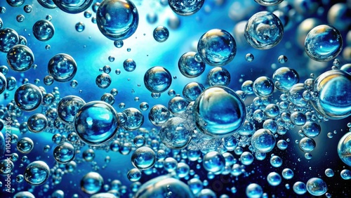 Wallpaper Mural High dynamic range image reveals oxygen bubbles suspended in clear blue water, celebrating the stunning clarity and vibrant hues of mineral waterâ€™s natural beauty. Torontodigital.ca