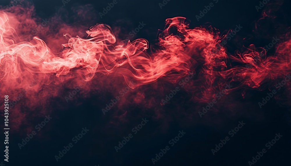 Red smoke on black background. Abstract red smoke on black background.