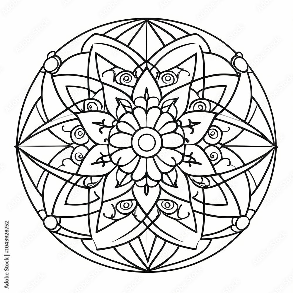 Mandala pattern Coloring book wallpaper design art. tile pattern greeting card sticker lace pattern and tattoo, yoga design. mandala illustration. on white background Mandala pattern Coloring book wallpaper design art. tile pattern greeting card sticker lace pattern and tattoo, yoga design. mandala illustration. on white background