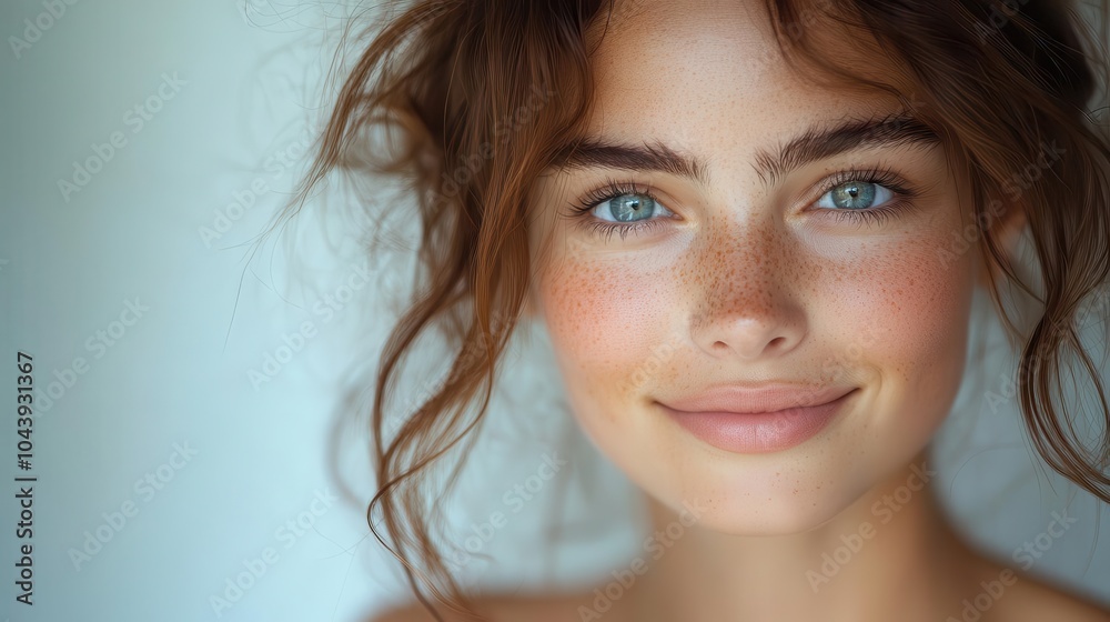 portrait of a beautiful young woman exuding positivity with a warm smile and bright eyes set against a simple white background that highlights her joyful expression portrait of a beautiful young woman exuding positivity with a warm smile and bright eyes set against a simple white background that highlights her joyful expression