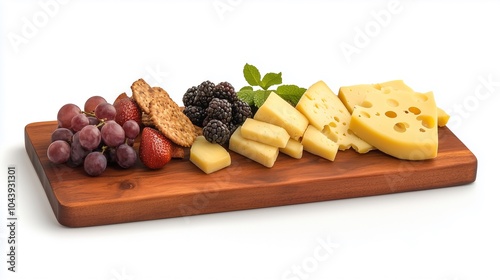 cheese board isolated on white background apetizers for the party photo