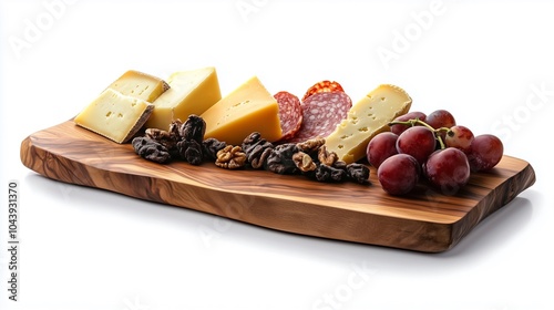 cheese board isolated on white background apetizers for the party photo