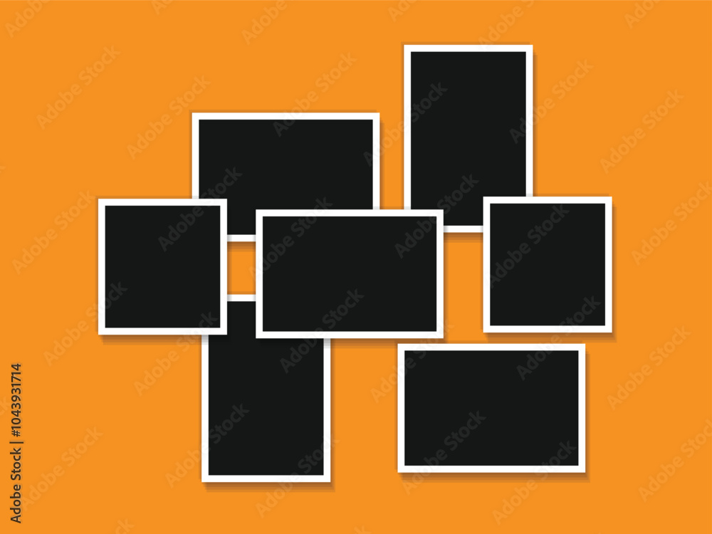 collage of picture frames with a flat style collage of picture frames with a flat style