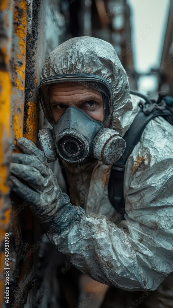 an industrial worker handles asbestos without protective gear symbolizing occupational hazards and the importance of safety measures in the workplace an industrial worker handles asbestos without protective gear symbolizing occupational hazards and the importance of safety measures in the workplace