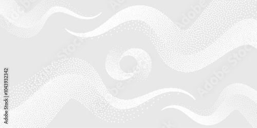 Dots Digital Technology Grey Light Vector Background. Artificial Intelligence Abstract Data Code Concept. White Wavy Gritty Texture Grain Backdrop Illustration