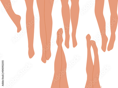 Flat vector set of legs lying on the floor.
