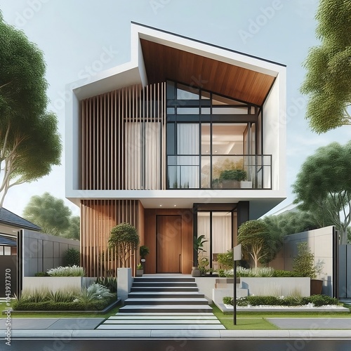 modern house with classic feel with 2 floors with garden