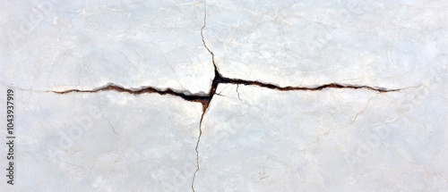 Concrete surface with deep cracks and a cross symbol carved in, highlighting the contrast between strength and vulnerability in a faith-centered image