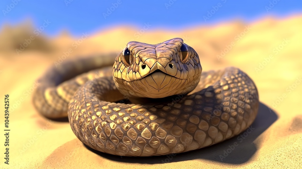 Close-up of a Snake's Head in the Desert. Close-up of a Snake's Head in the Desert.