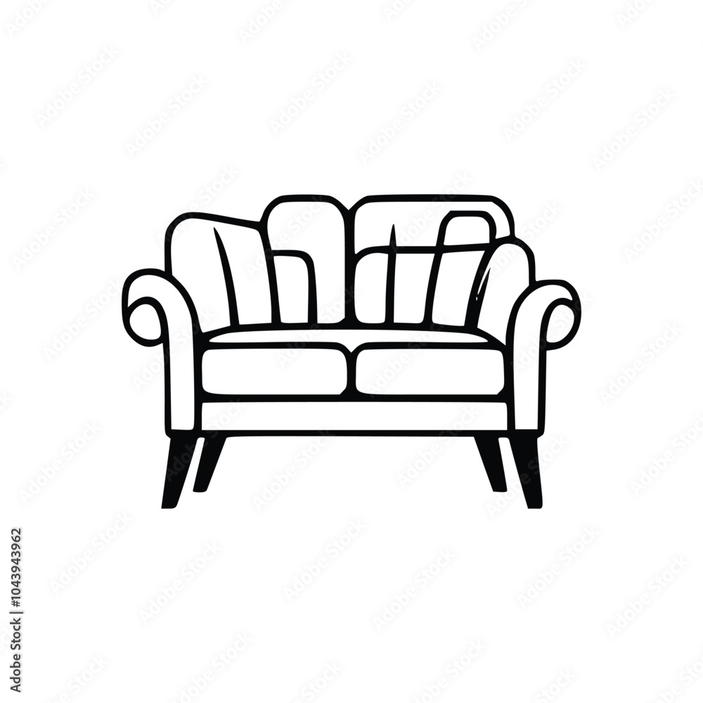 Sofa icon vector isolated on white background. sofa icon illustration. furniture Sofa icon vector isolated on white background. sofa icon illustration. furniture