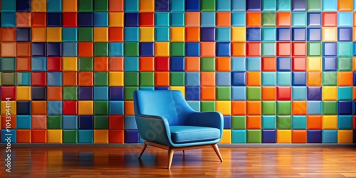 A Blue Armchair in Front of...