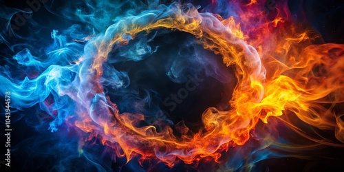 Abstract Fire and Smoke Rin...