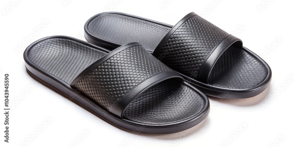 Black Snake Skin Patterned Sandals, Casual, Summer Footwear Black Snake Skin Patterned Sandals, Casual, Summer Footwear