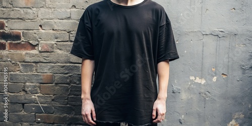 Black T-shirt Mockup Agains...