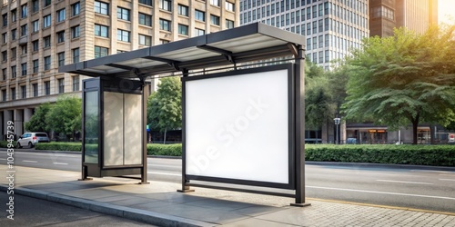 Blank Billboard Ad at Bus S...