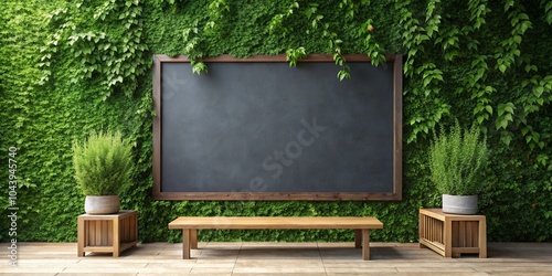 Blackboard on Green Wall wi...
