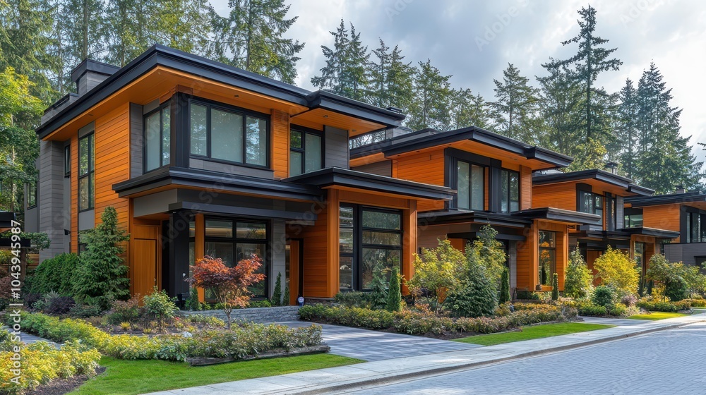 rows of modern homes designed in a contemporary style set in a vibrant residential neighborhood showcasing diverse architectural elements that attract potential buyers rows of modern homes designed in a contemporary style set in a vibrant residential neighborhood showcasing diverse architectural elements that attract potential buyers