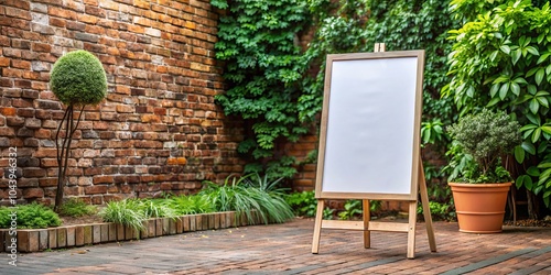 Blank Signboard on Wooden E...