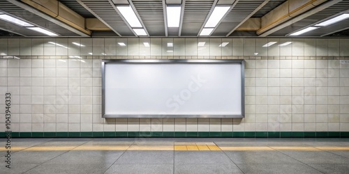 Blank Subway Billboard with...