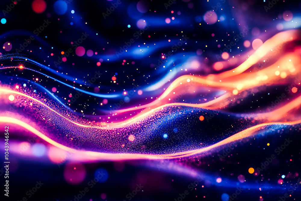 Obraz premium Abstract Flowing Energy Background with Bright Fluid Motion and Electric Light