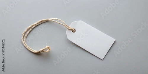 Blank White Tag with Rope, ...