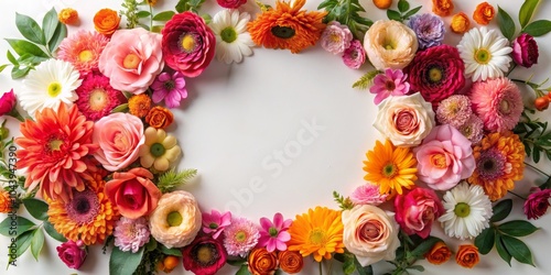 Colorful Floral Wreath with...