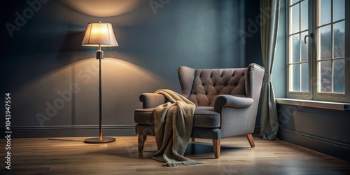 Cozy Armchair with Lamp and...