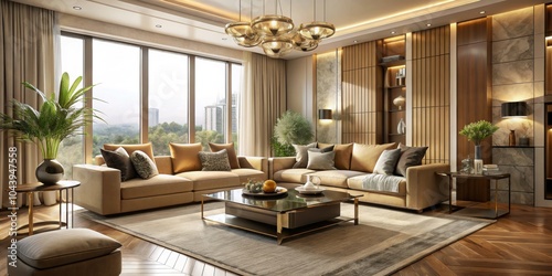 Contemporary Living Room wi...