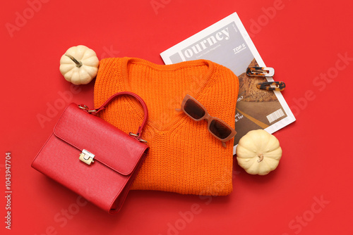 Autumn fashion flat lay wit...