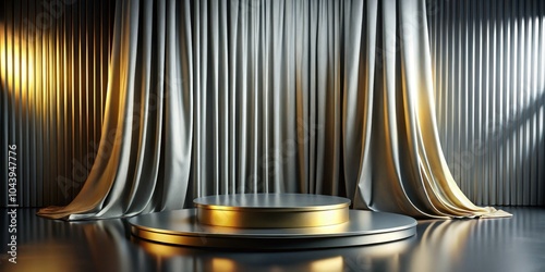 Curtains and Golden Pedesta...