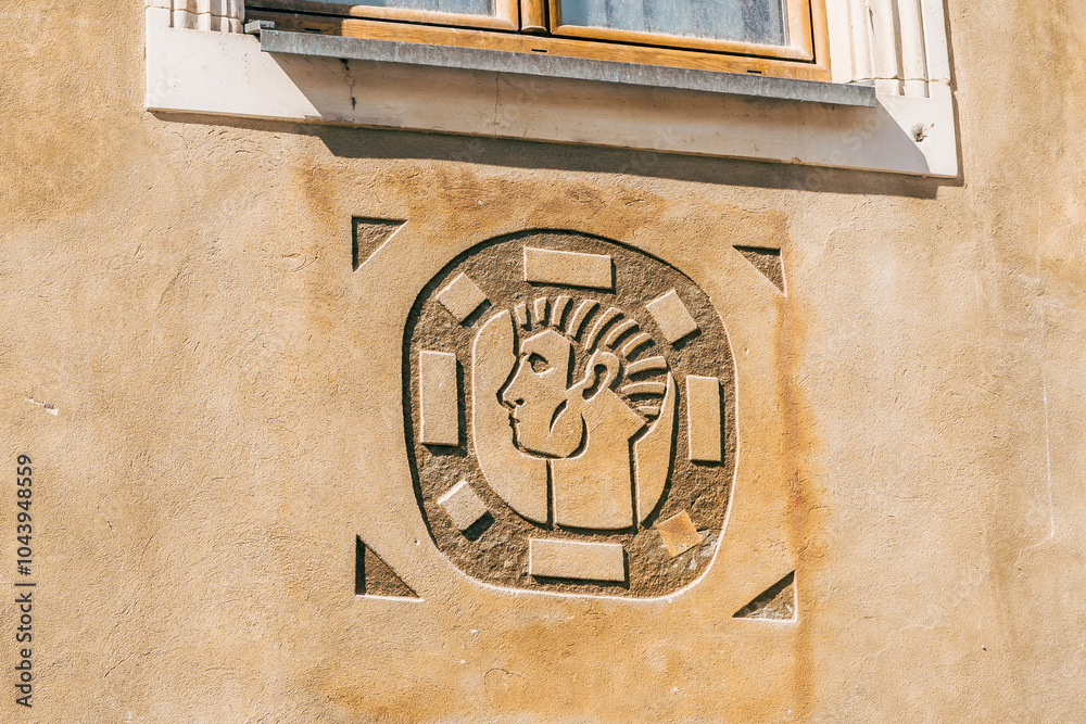 Details of Historic Mural Art on Stary Rynek Square in Poznań, Poland