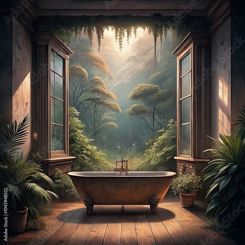 Forest View Bathtub, Interi...