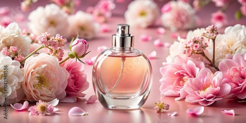 Floral Perfume Bottle Surro...
