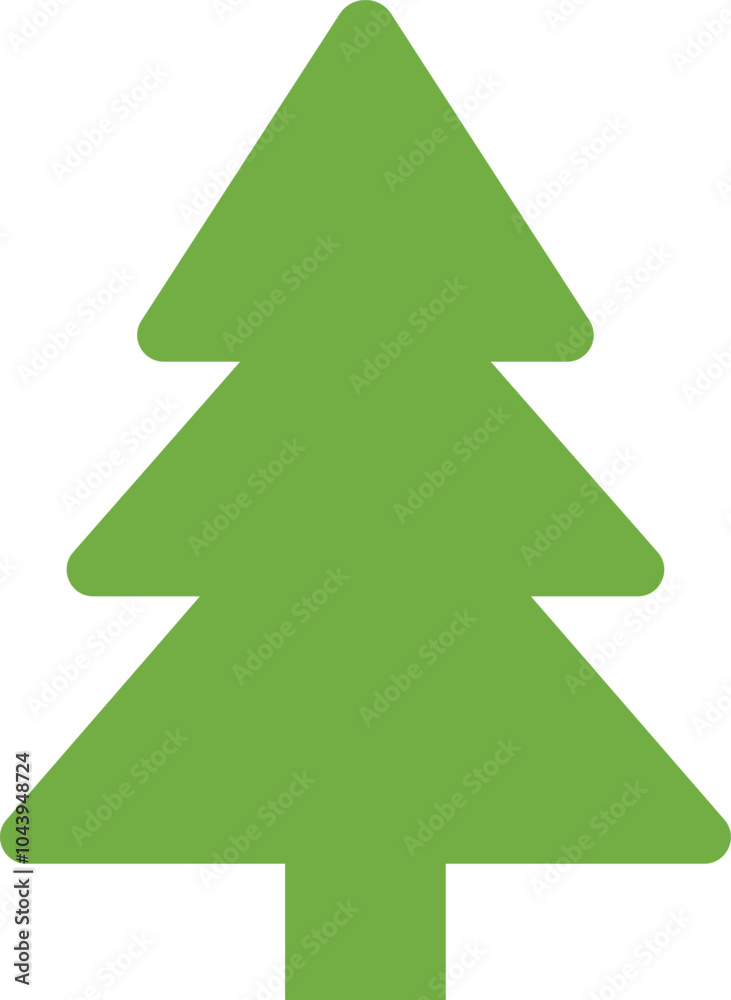 Obraz premium Christmas tree icon. Christmas green tree illustration with star. Christmas tree vector illustration, Tree vector art, xmas tree silhouette, Christmas vector icon.