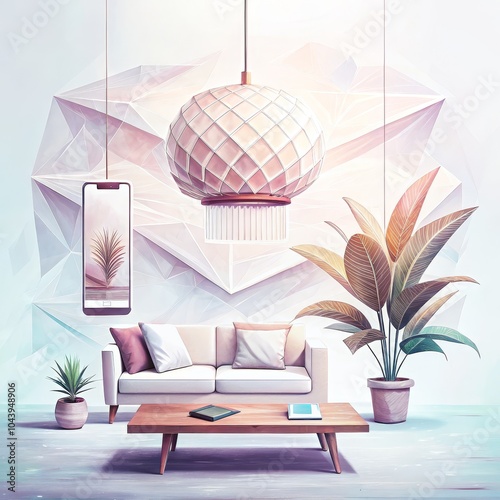 Geometric Living Room with ...