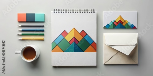 Geometric Mountain Notebook...