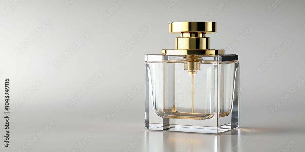 Glass Perfume Bottle with Gold Cap, Minimalist Design, Product Mockup, perfume, fragrance Glass Perfume Bottle with Gold Cap, Minimalist Design, Product Mockup, perfume, fragrance