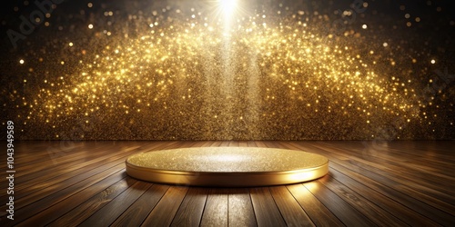 Golden Glitter Stage with W...