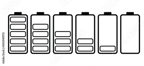 battery icon set. battery vector collection. battery level indicators. Battery icon. Battery level icon set.