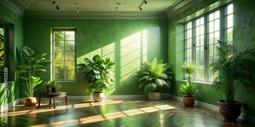 Green Room with Plants and ...