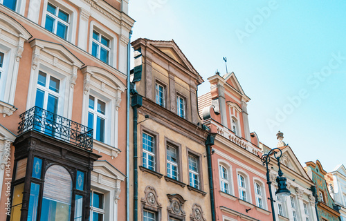 Obraz na płótnie Historic Building on Stary Rynek Square in Poznań, Poland, with Polish Architecture w salonie