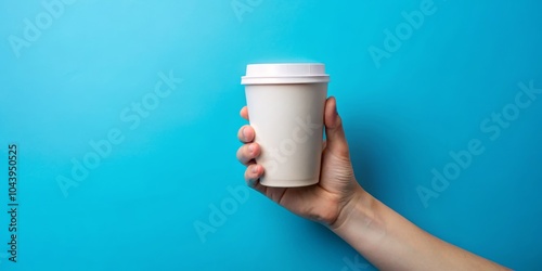 Hand Holding White Coffee C...