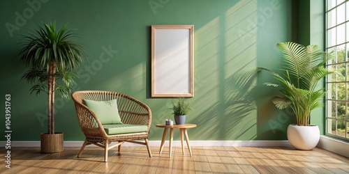 Minimalist Green Living Roo...