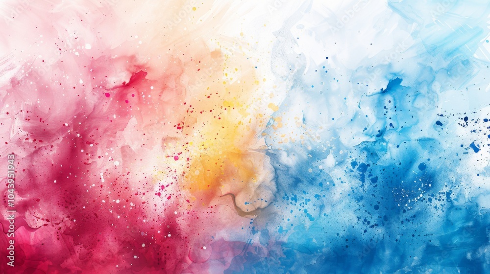 Fototapeta premium Abstract Watercolor Background: Vibrant Colors and Dynamic Splashes